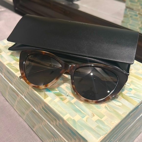 Saint Laurent 55mm Cat Eye Sunglasses Tortoise - Picture 2 of 8